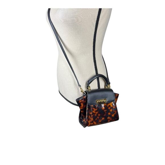 ZAC Posen Eartha Mini Top Handle Tortoise Shell Patent Bag - Picture 7 of 9